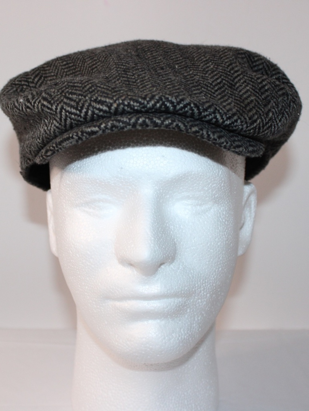 Chaps Gray Herringbone Newsboy Flat Cap Scally Hat Size L/XL